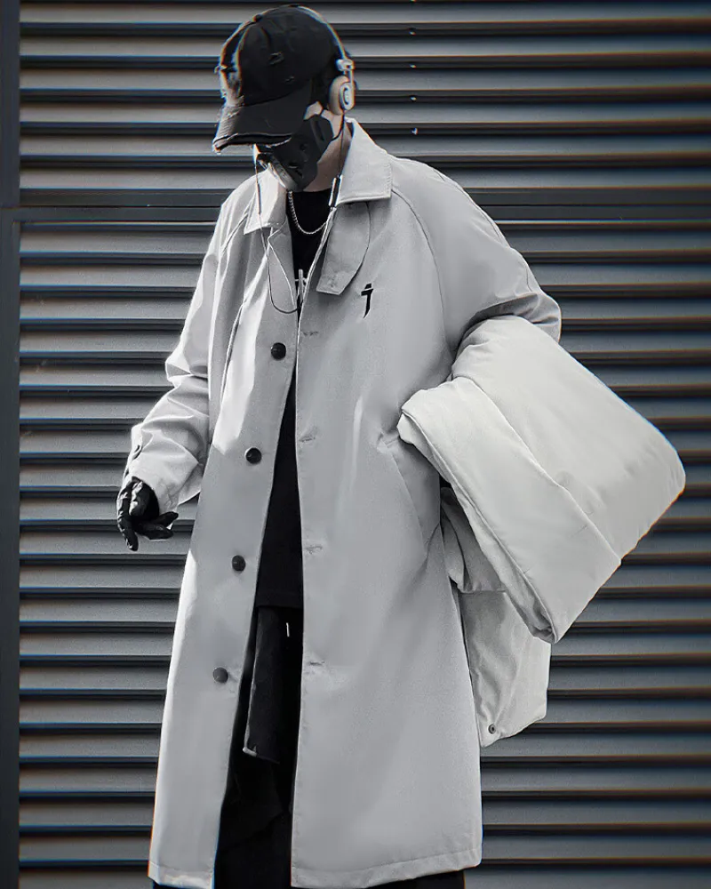 Techwear Detachable Shoulder Cape Long Coat