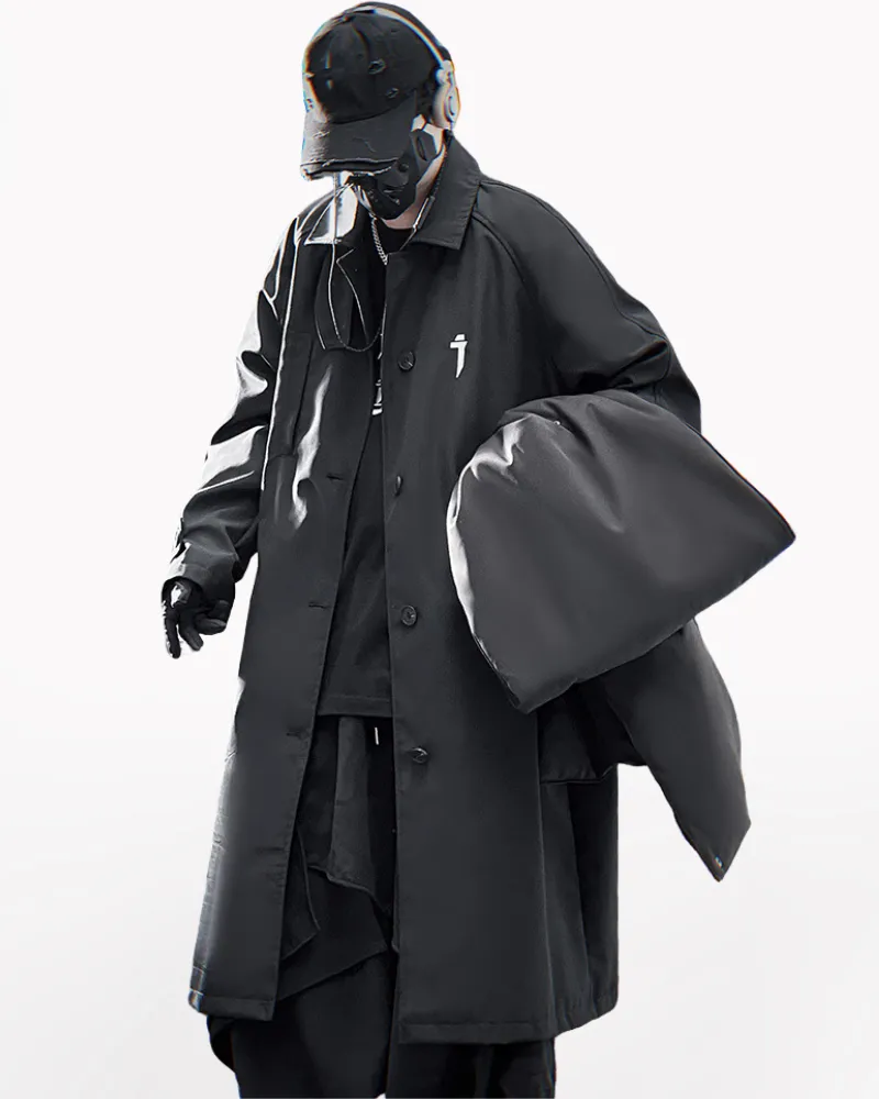 Techwear Detachable Shoulder Cape Long Coat