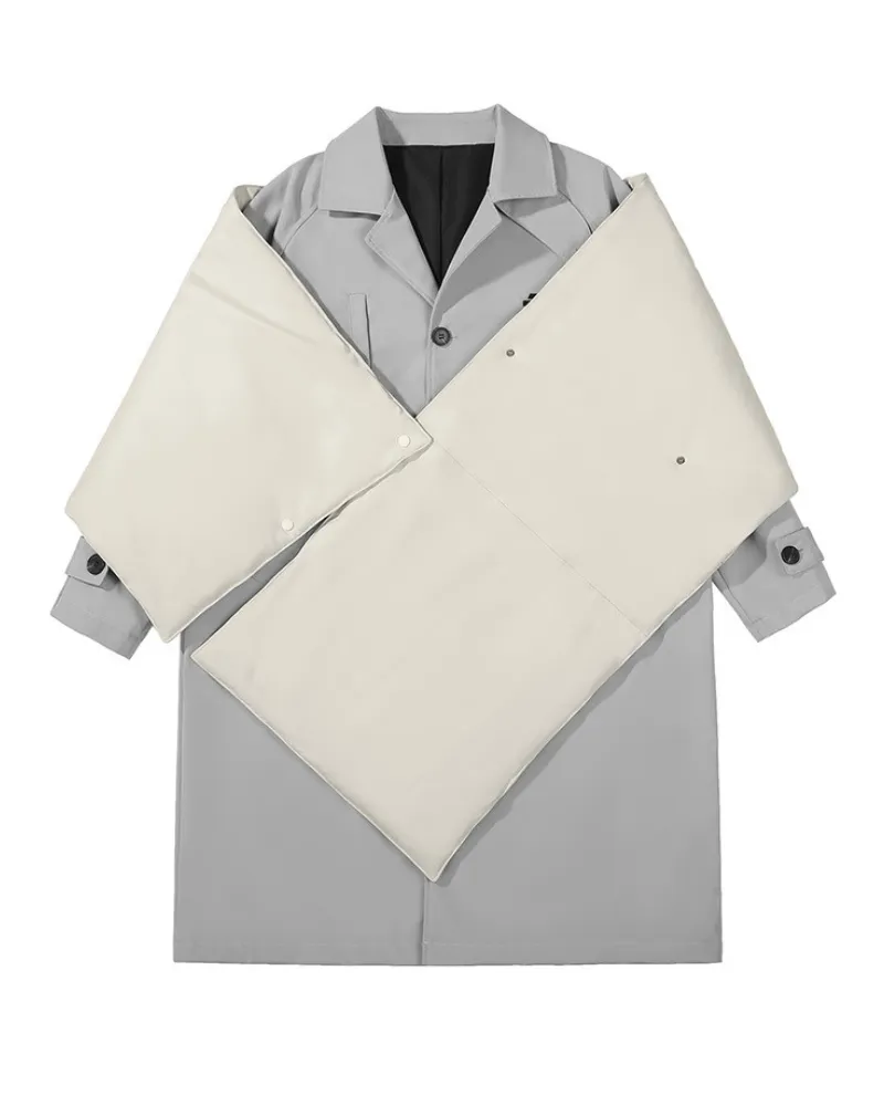 Techwear Detachable Shoulder Cape Long Coat