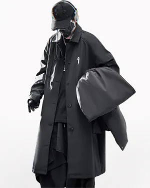 Techwear Detachable Shoulder Cape Long Coat
