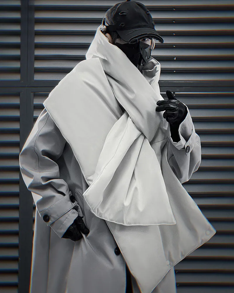 Techwear Detachable Shoulder Cape Long Coat