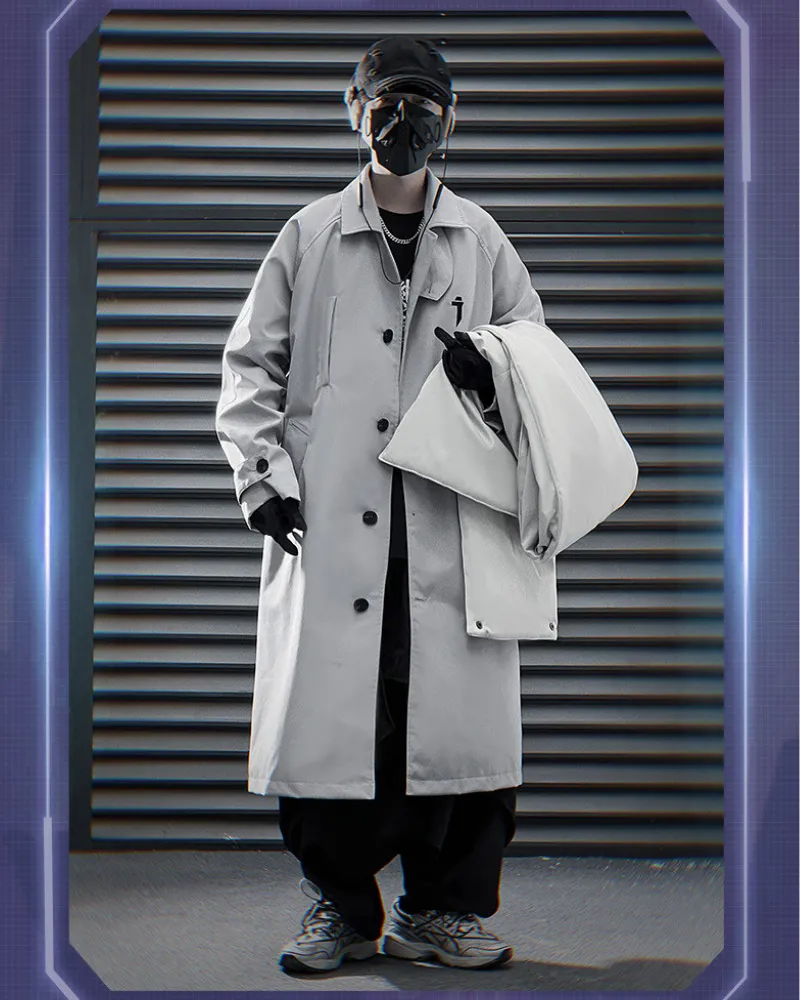 Techwear Detachable Shoulder Cape Long Coat