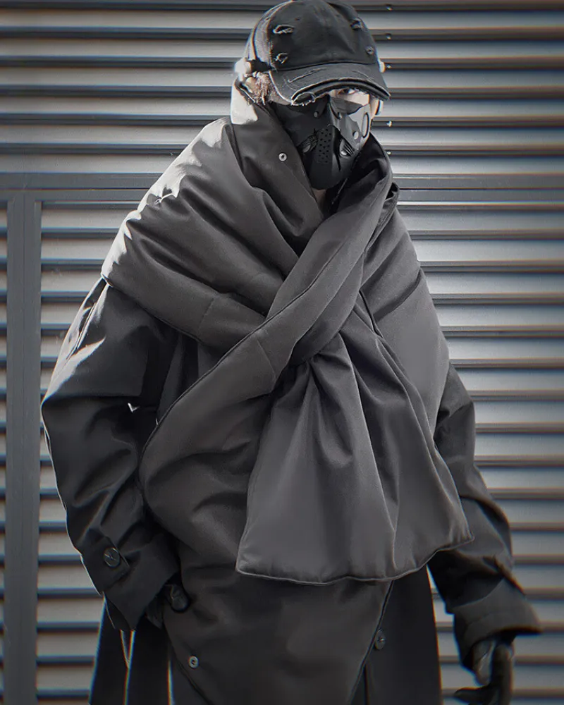 Techwear Detachable Shoulder Cape Long Coat