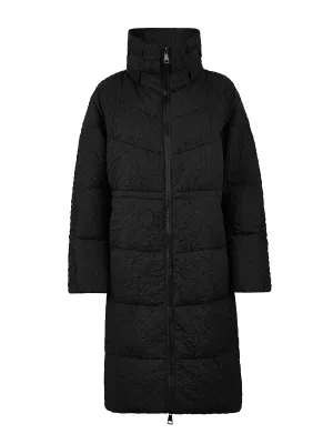 Textured Pleats Elastic Waist Down Coat