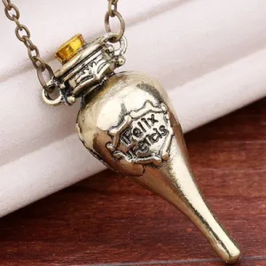 Trendy Harry Potter Felix Felicis Pendant Necklace For Women  -  GOLDEN
