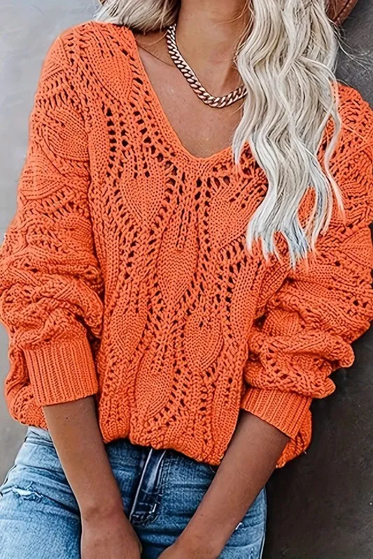 Turning Leaves Orange Sweater Top