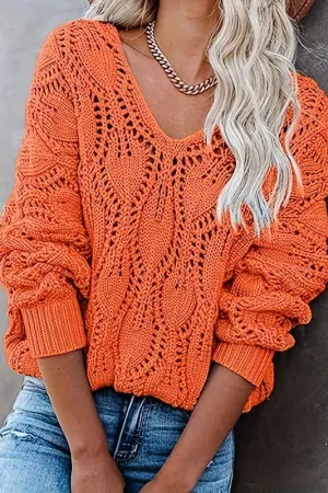 Turning Leaves Orange Sweater Top