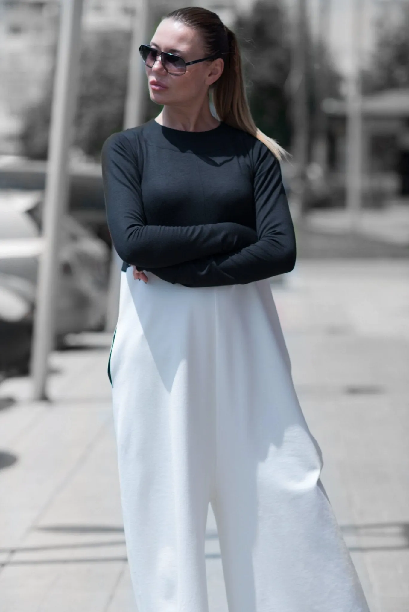 VIKI Black White Winter Jumpsuit