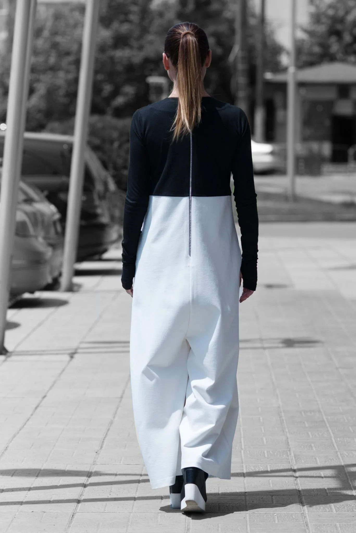 VIKI Black White Winter Jumpsuit