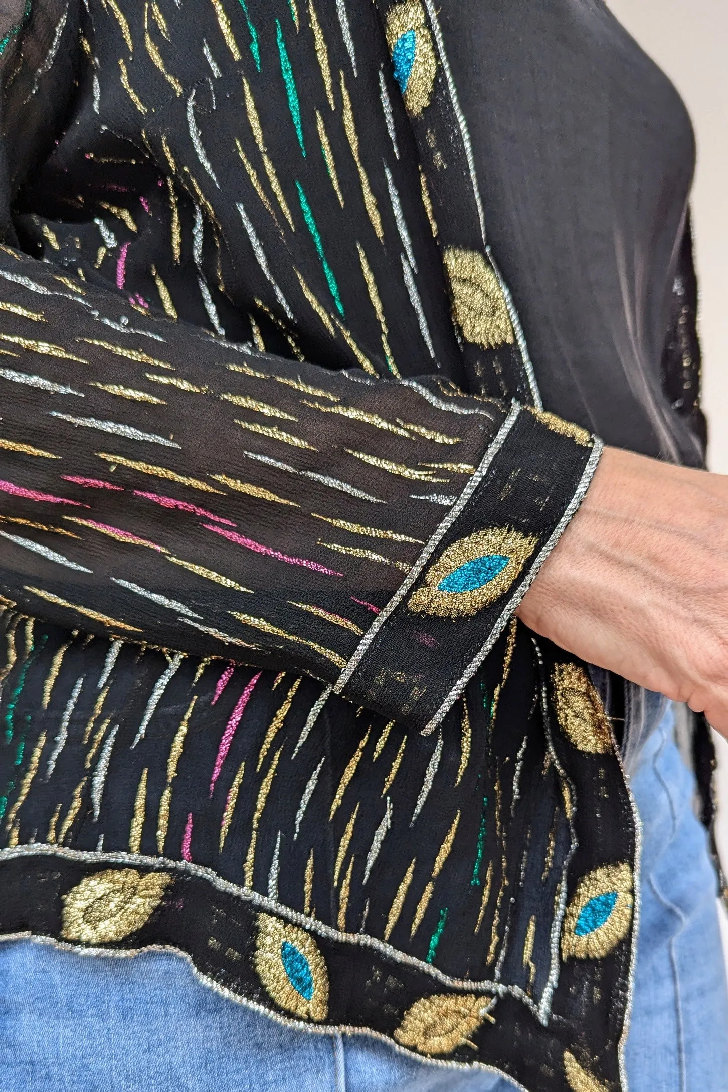 Vintage Frank Usher Metallic Shacket Top
