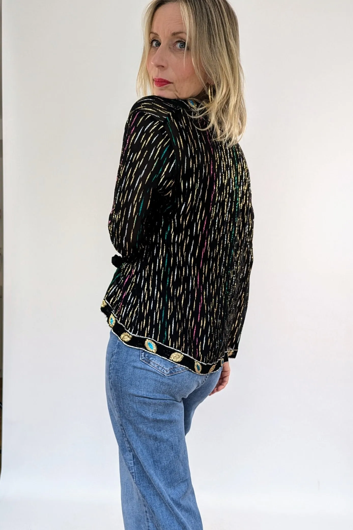 Vintage Frank Usher Metallic Shacket Top