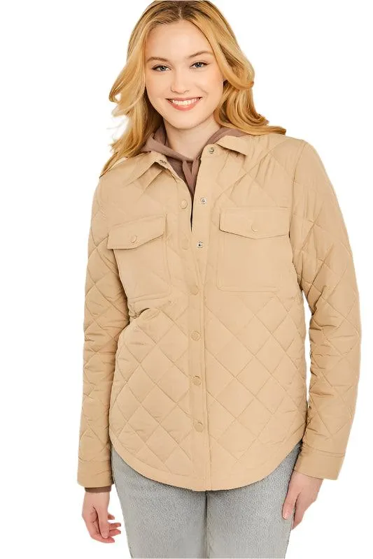 Woven Solid Bust Pocket Shacket