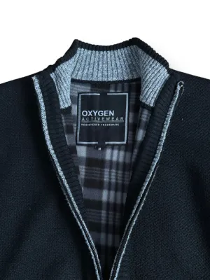 Zip Up Grey Sweater Fleece Line