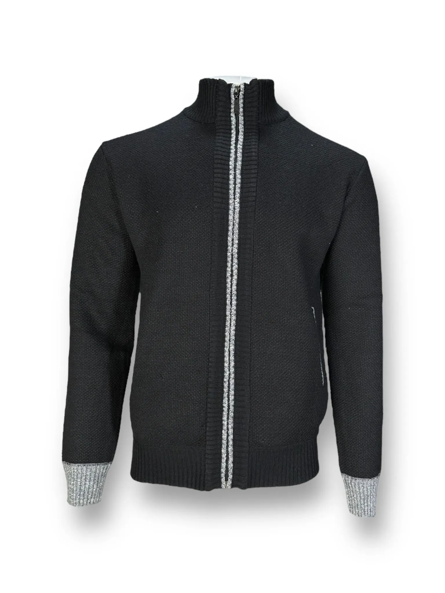 Zip Up Grey Sweater Fleece Line